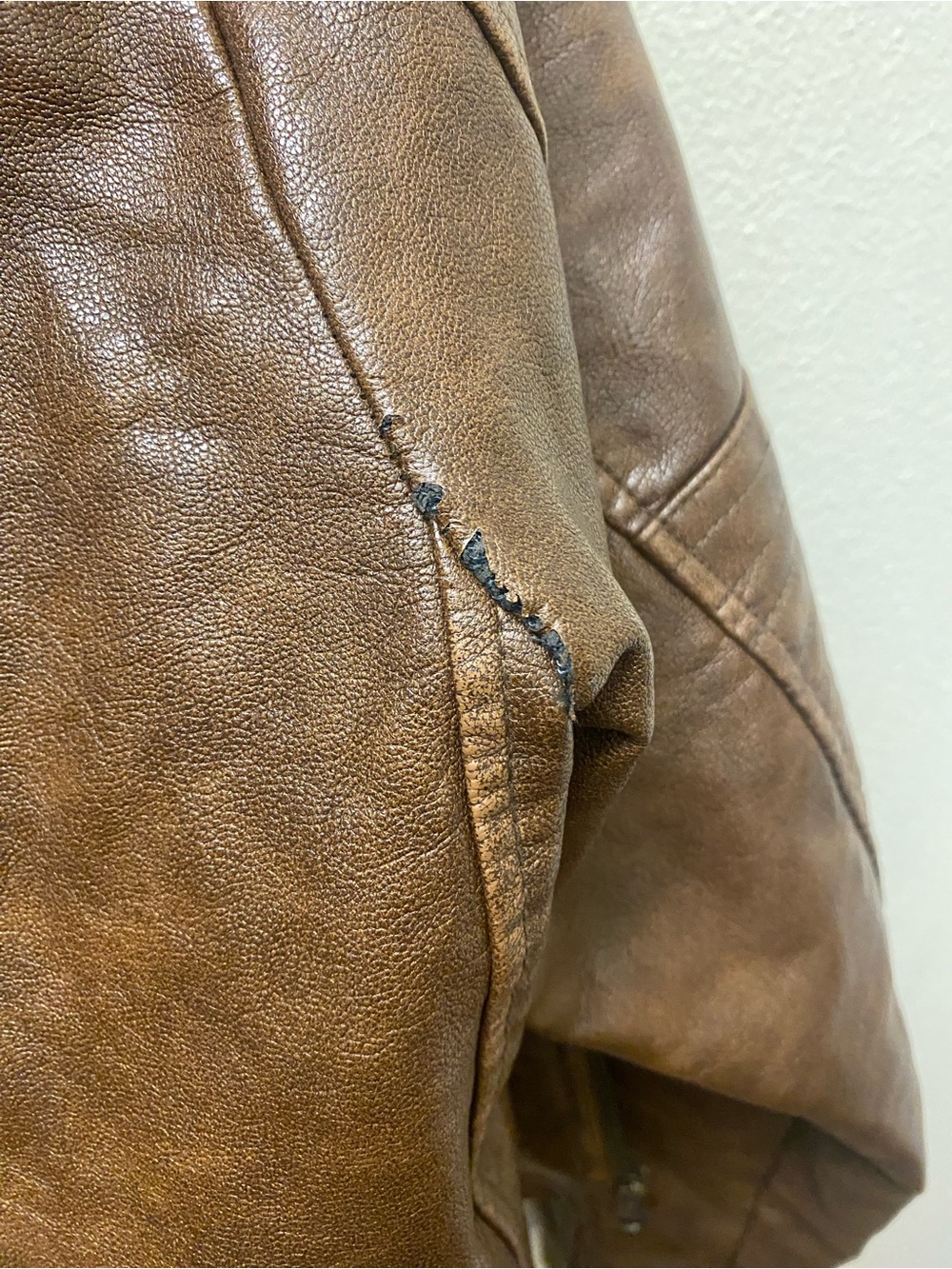 Levi’s Brown Quilted Faux Leather Jacket with Hood - Picture 8 of 9